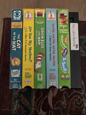 Dr. Seuss Vintage VHS Set - Blue, Yellow, Green, Teal, Black